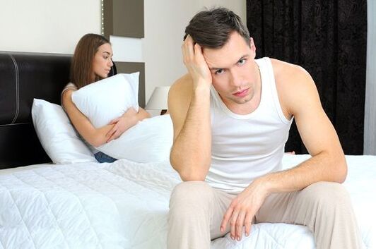 a man is upset about pathological discharge when excited